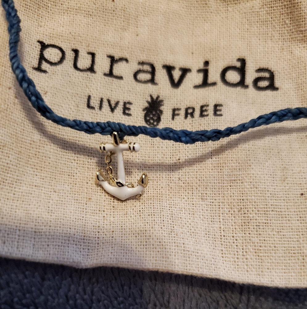 Pura Vida Blue Anchor Bracelet
